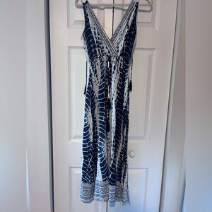 Blue and White Maxi Dress